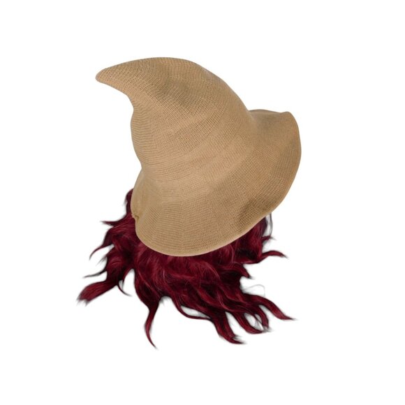 Knit Witch Hat Soft Point Cottagecore Boho Sun Hat Beige NEW - Picture 11 of 12
